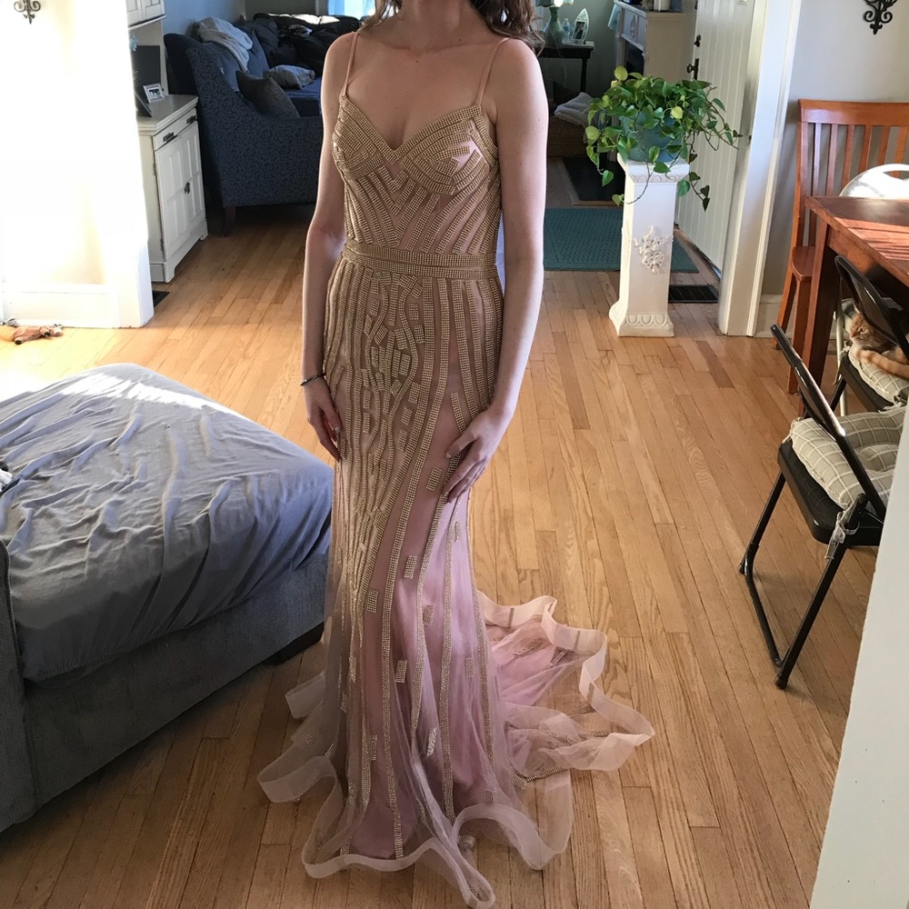 Rose Gold Prom Dress - SIZE 2